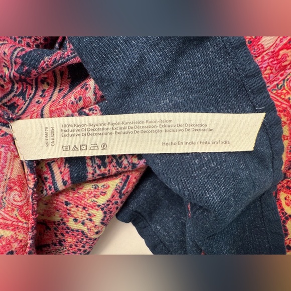 Free People Shea Printed Mini Dress Small Pink Blue Paisley Crochet Lace Boho - Picture 9 of 12